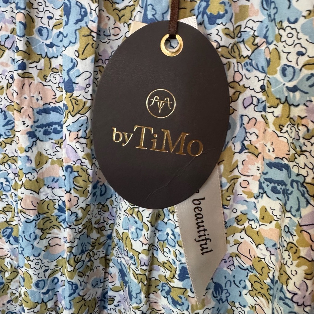 ByTiMo Blossom Floral 100% Cotton Poplin Mini Dress. Fit Flare. NWT. Medium - Picture 5 of 14